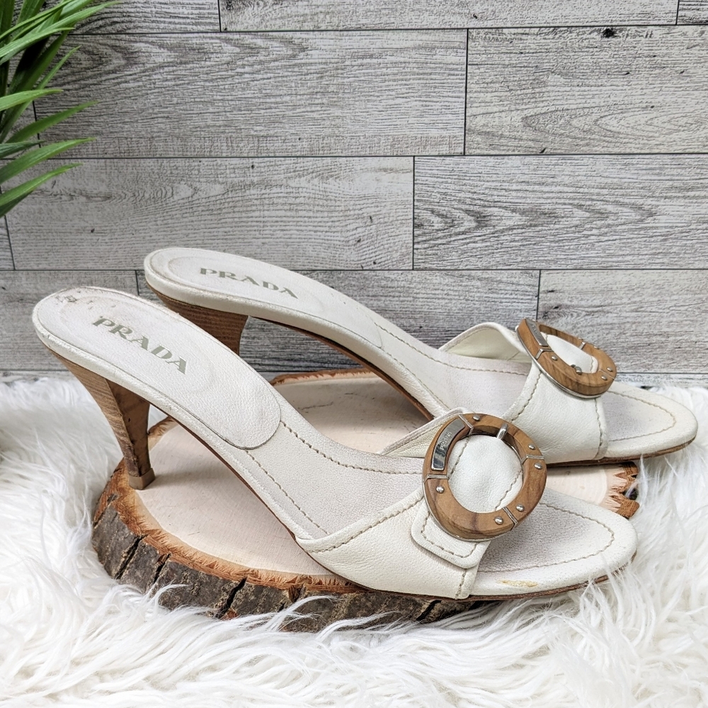 Prada Vintage Leather Kitten Heels